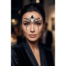 Bear & Pear Siyah Elegance – Kristal Detaylı Yapışkanlı Yüz Mücevheri Face Gems Yüz Taşları