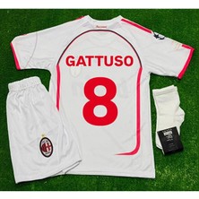 Alaturka Mix Milan 2006 Gattuso 8 Beyaz Çocuk Taraftar Forması 4 Lü Set