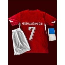 Alaturka Mix Türkiye Milli Takım Euro 2024 Kerem Aktürkoğlu 7 Numara Çocuk Yeni Sezon Forması (Kırmızı)