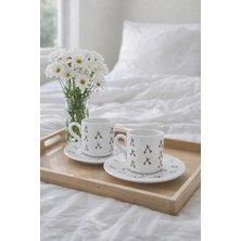 Mikro Hediyelik Kiraz Desenli El Yapımı Seramik  Hediyelik Türk Kahve Fincanı Espresso – Mini Kahve Fincan Seti 2li Set Hediyelik