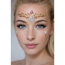 Bear & Pear Gold Elegance – Kristal Detaylı Yapışkanlı Yüz Mücevheri Face Gems Yüz Taşları