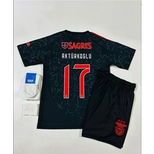 Alaturka Mix Benfica 2024/25 Yeni Sezon Kerem Aktürkoğlu 17// Deplasman Çocuk Forması 4'lü Set (Black)