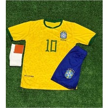 Alaturka Mix Brezilya 2023/24 Yeni Sezon Neymar Jr Çocuk Forması Şort Çorap 3'lü Set