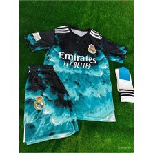 Alaturka Mix R.e.a.l'm.a.d.r.i.d' Cristiano Ronaldo Dalgalı Mavi Çocuk Forması 3 Lü Set T-Shirt