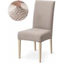 ELHAS Likrali Kumaş Tuğla Desenli Sandalye Örtüsü, Lastikli, Esnekli,kaliteli Sandalye Kılıfı 1 Adet