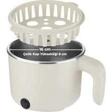 Teknodayım Çok Amaçlı Elektrikli Pişirici 1 Litre Mini Elektrikli Tencere Buharda Pişirme Özellikli
