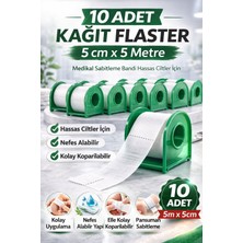 Hsc Bilişim Kağıt Flaster 5 cm x 5 M 10 Adet Sabitleme Bandı Hassas Ciltler Için