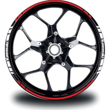 Kawasakı Yazılı Kısa Yazısız Uzun Dış Şerit 16'lı Çift Renk Jant Sticker Modeli