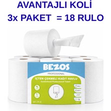 Epilons Bezos Professional Içten Çekmeli Kağıt Havlu 3 Koli | 18 Rulo | Endüstriyel Kullanım