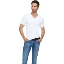 Elit ELT1303 / Elit Elastan V Yaka (3 Adet) | Beyaz-Beyaz-Beyaz