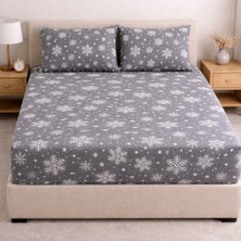 Vionetta Pamuklu Kartanesi Gri Yastık Kılıflı Lastikli Çarşaf Seti