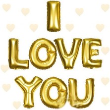 Calperia I Love You Folyo Balon Altın Renk 35 cm (5047)