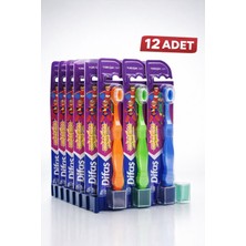 Epilons Difaş Kids Çocuk Diş Fırçası 12 Adet Standlı Yumuşak Kıllı Koruyucu Kapaklı Paket