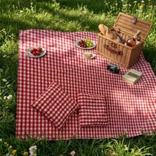 Dyris El Yapımı Piknik Örtüsü ve Minder Seti 150X150 cm – Yıkanabilir Pamuk Kumaş 2 Adet 39X39 cm Minderli Bahçe & Kamp Örtüsü