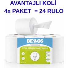 Epilons Bezos Professional Içten Çekmeli Kağıt Havlu 4 Koli | 24 Rulo | Endüstriyel Kullanım