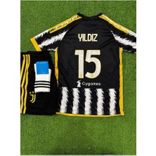 Alaturka Mix 2023/24 Juventuss Kenan Yıldız Özel Tasarım Çocuk Futbol Forması 3'lü Takım