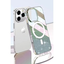 Beta Moda Hub Joko iPhone 14 Pro Max Rasasi Simli Magsafe Kapak - Şeffaf