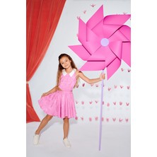 SheShe Cut Out Bel Detaylı Pembe Elbise