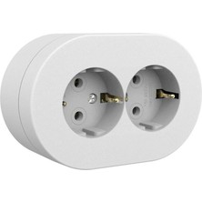 Ovivo Xone Ikili Topraklı Priz Beyaz Sıva Üstü