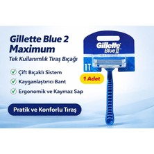 Gillette Blue 2 Maximum Tek Kullanımlık Tıraş Bıçağı 1 Adet