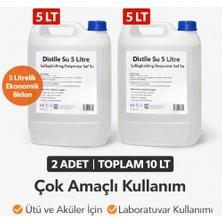 NW NessiWorld 2 Adet Distile Su 5 Litre Toplam 10 Litre Saflaştırılmış Deiyonize Saf Su Çok Amaçlı Kullanım