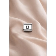 NW NessiWorld Nomination Uyumlu Harf Charm “ö” – Çelik Bileklik Aksesuarı, Kişiye Özel Harf Modülü