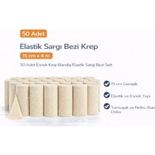 NW NessiWorld Elastik Sargı Bezi Krep 15 cm x 4 M 50 Adet Esnek Krep Bandaj Elastik Sargı Bezi Seti