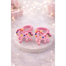 Nati Co 2'li Pembe Lastik Saç Tokası Seti - Kız Çocuk At Kuyruğu Tokası