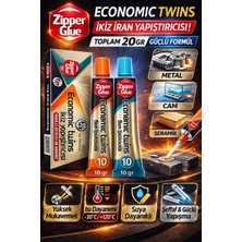 Urfakent Zipper Glue Ikiz Iran Yapıştırıcısı 20 gr A+B Ekonomik Twins Güçlü Metal Plastik Cam Seramik Yapıştırıcı 1 Kutu