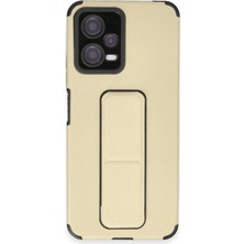 LTG Nova Poco X5 5g Kılıf Mega Standlı Silikon - Gold