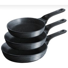 abnturk 3lü Döküm Tava Seti - Yapışmaz Tabanlı Kızartma Tavası