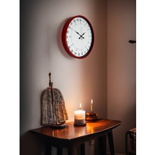 Çetiner Group 36 cm Kırmızı 24 Saat Göstergeli Özel Tasarım Duvar Saati