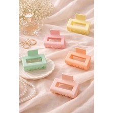 Nati Co Şık Pastel Mandal Saç Tokası | Günlük & Şık Kullanım (5'li) (5 Cm)