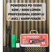 PD-15500  60W / 6000 Lümen Profesyonel Zoomlu Güçlü Uzun Menzilli Avcı /kamp Feneri (Yeni)