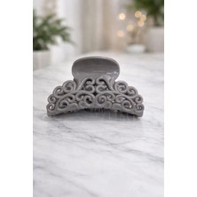 Nati Co Vintage Desenli Gri Mandal Toka – Günlük & Şık Kullanım (7 Cm)