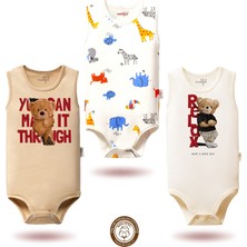 Mahfel 3'lü %100 Pamuklu Premium Çıtçıtlı Bebek Body Zıbın 37-16