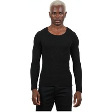 Elku Moda Slim Fit Naturel Pamuk Triko Kazak Tüylenmeyen Dar Kesim Body Fit Örme Şık ve Konforlu Erkek Kazak