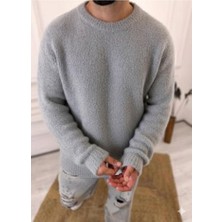 Elku Moda Sweatshirt Oversize Tüylenmez Polar Kazak Bol Kesim Naturel Pamuk Rahat Kesim Salaş Peluş Kazak