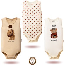 Mahfel 3'lü %100 Pamuklu Premium Çıtçıtlı Bebek Body Zıbın 832-833