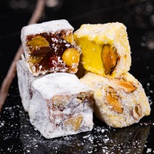 Zalifra Karışık (Safranlı - Antep Fıstıklı) Net 405 gr Meşhur Safranbolu Lokumu Glikozsuz, Doğal Lokum