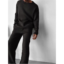 Elku Moda Erkek Fitilli Örme Uzun Kollu Triko Yumuşak Dokulu Tüylenmez ve Pamuklu Bisiklet Yaka Kazak