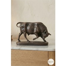 Tual Hobi Sanat Dekoratif Boğa Heykeli ve Biblo (25X16CM) Ev Ofis Dekorasyon ve Hediyelik Obje