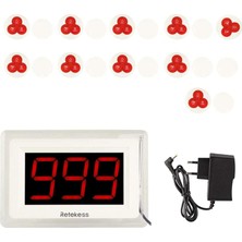 Retekess T114 Restoran Çağrı Cihazı, Restoran Bar Otel Dolabı Terasında Müşteri Garsonu Arar (1 Alıcı Ekranı ve 10 Verici Buton)