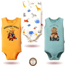 Mahfel 3'lü %100 Pamuklu Premium Çıtçıtlı Bebek Body Zıbın 880-837