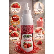 Naturello Çilek Püresi 1000 ml – Waffle, Pancake, Cheesecake, Dondurma ve Içecek Sosu