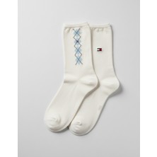 Tommy Hilfiger Th Women Sock 2p Argyle Kadın Beyaz Çorap - S701236734