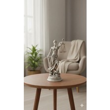 Tual Hobi Sanat Dekoratif Adalet Tanrıçası ve Adalet Terazisi Heykel Themis Biblo (35CM Büyük Boy)