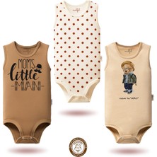 Mahfel 3'lü %100 Pamuklu Premium Çıtçıtlı Bebek Body Zıbın 829-715