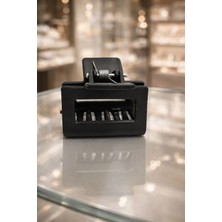 Nati Co Mat Siyah Dikdörtgen Mandal Toka – Güçlü Tutuşlu Şık Saç Tokası (5 Cm)