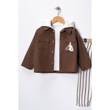 Harika Kids Erkek Çocuk Kapüşonlu Ceket-Sweatshirt-Çizgili Pantolon 3'lü Takım (2-5 Yaş)